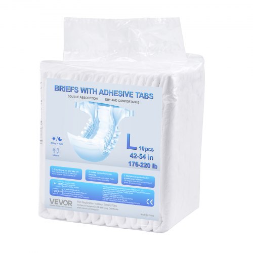 Adult briefs with adhesive tabs Incontinence briefs for men and women Size L