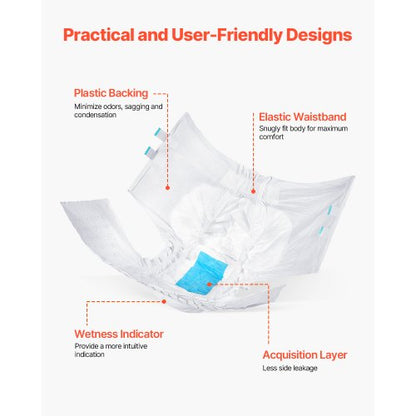 Adult briefs with adhesive tabs Incontinence briefs for men and women Size M