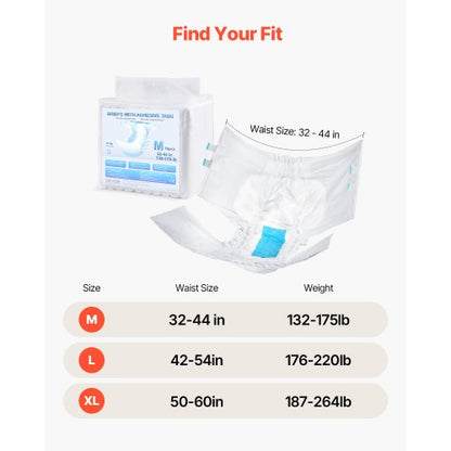 Adult briefs with adhesive tabs Incontinence briefs for men and women Size M