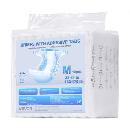 Adult briefs with adhesive tabs Incontinence briefs for men and women Size M