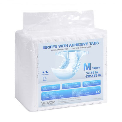 Adult briefs with adhesive tabs Incontinence briefs for men and women Size M