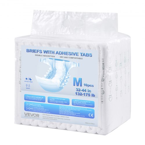Adult briefs with adhesive tabs Incontinence briefs for men and women Size M