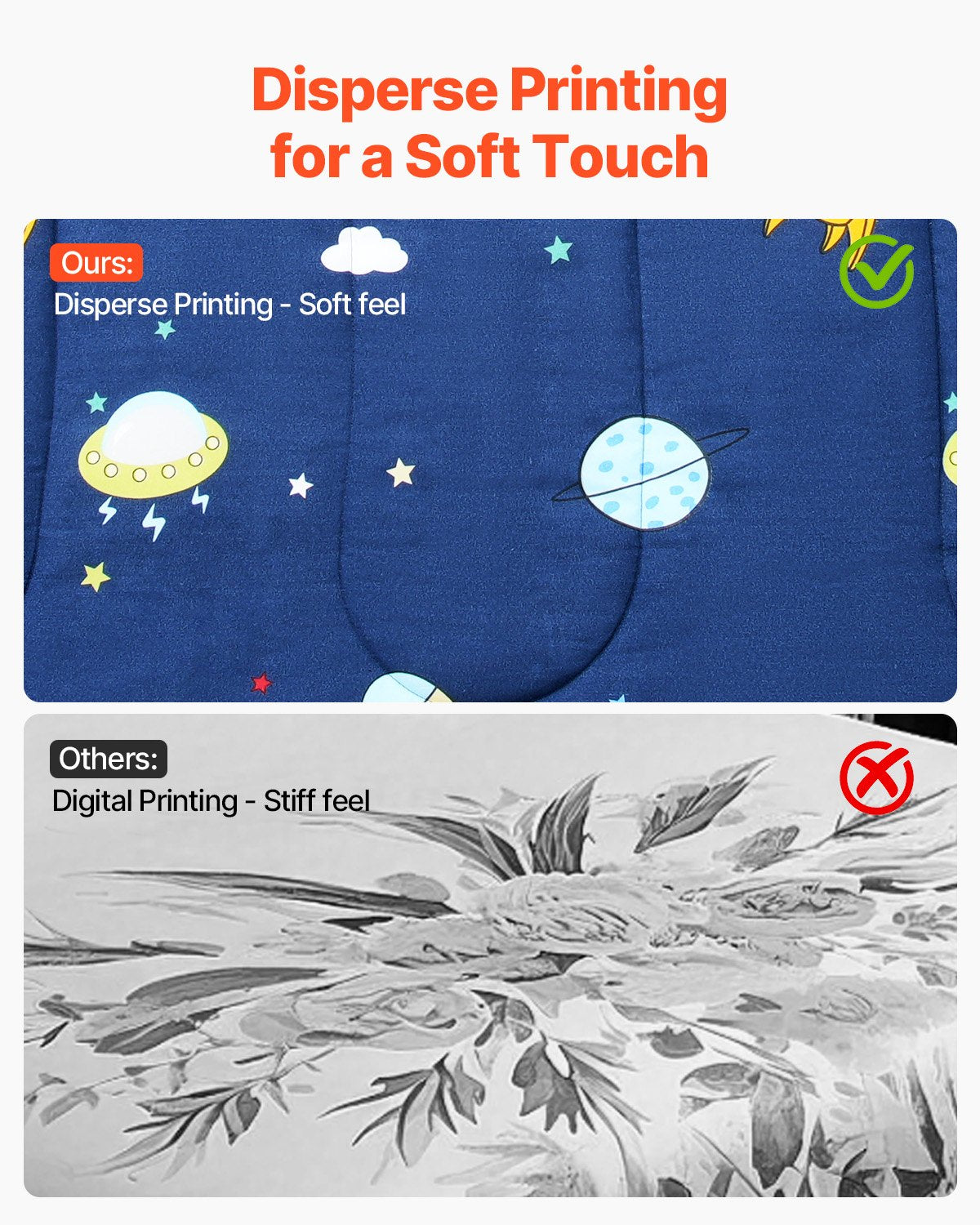 Kids Comforter Set, 5 Pieces, Twin Bedding Sets with 1 Comforter, 1 Flat Sheet, 1 Fitted Sheet, 2 Pillowcases, Soft Microfiber & Space Printed, Bedding Comforter Sets for Boys Girls Teen