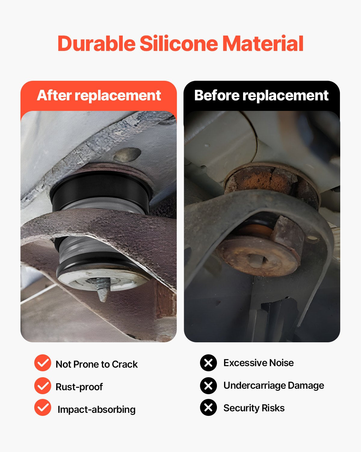 Body Mount Bushing Kit, Compatible with 2008-2016 F250 F350 Super Duty, 48 PCS Silicone Body Mount Kit, Quick Replacement, Durable Components for Improving Bumpy Driving Performance, Gray