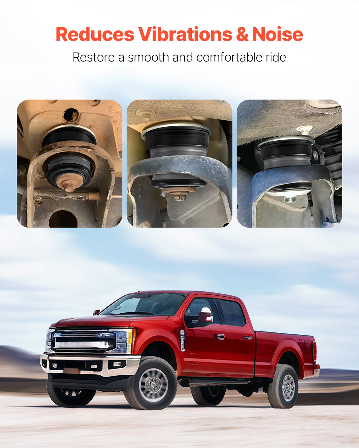 Body Mount Bushing Kit, Compatible with 2008-2016 F250 F350 Super Duty, 48 PCS Silicone Body Mount Kit, Quick Replacement, Durable Components for Improving Bumpy Driving Performance, Gray