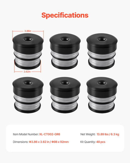 Body Mount Bushing Kit, Compatible with 2008-2016 F250 F350 Super Duty, 48 PCS Silicone Body Mount Kit, Quick Replacement, Durable Components for Improving Bumpy Driving Performance, Gray