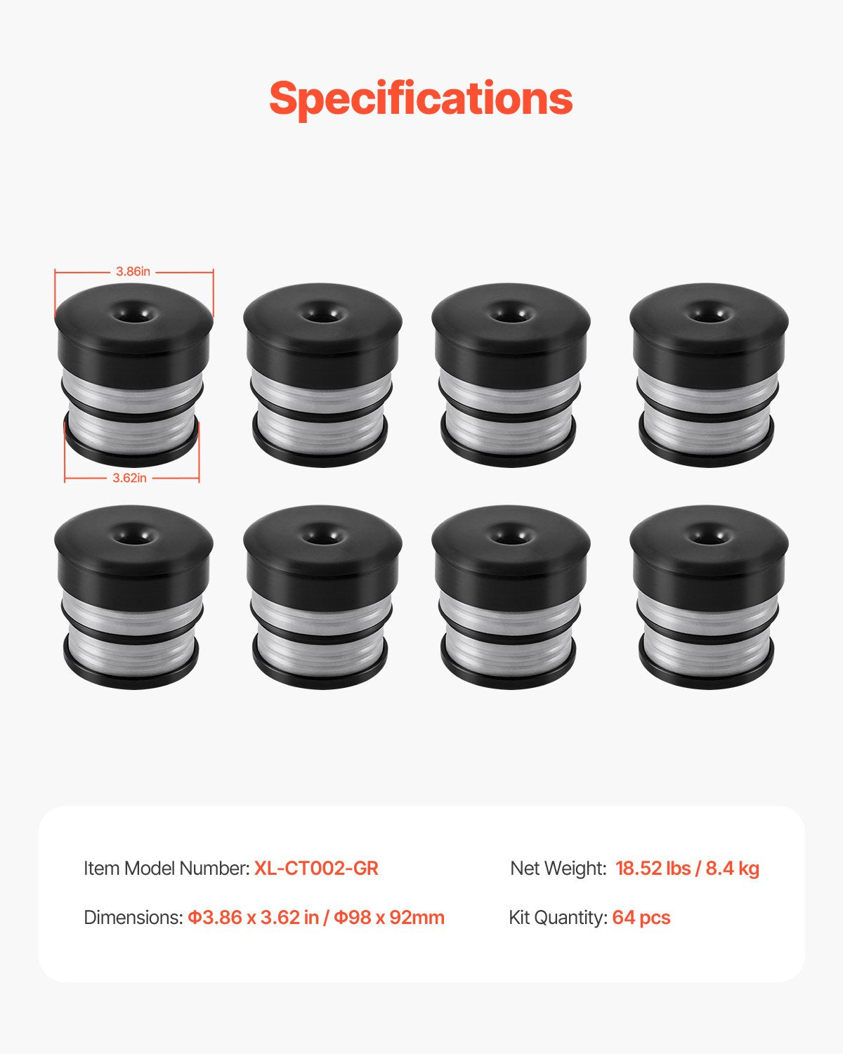 Body Mount Bushing Kit, Compatible with 2008-2016 F250 F350 Super Duty, 64 PCS Silicone Body Mount Kit, Quick Replacement, Durable Components for Improving Bumpy Driving Performance, Gray