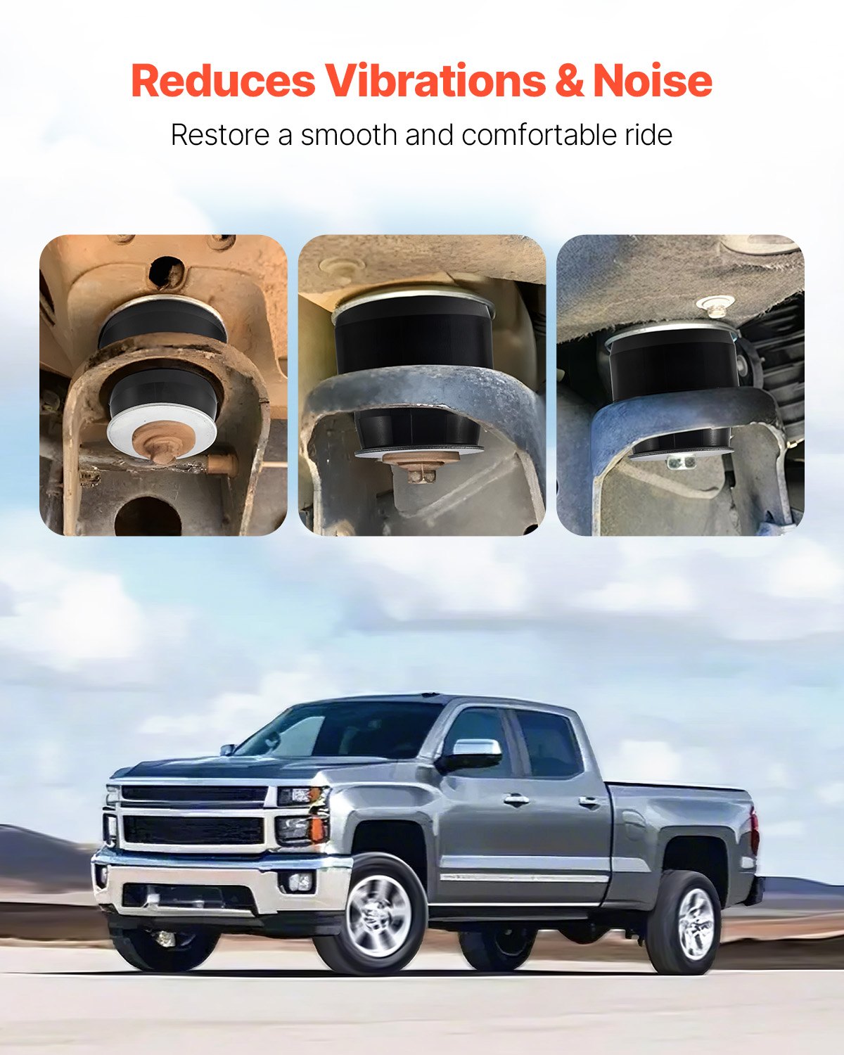 Body Mount Bushing Kit, Compatible with 1999-2014 Chevy Silverado & Sierra 1500/2500, 24 PCS Polyurethane Body Mount Kit, Durable Components for Improving Bumpy Driving Performance, Black