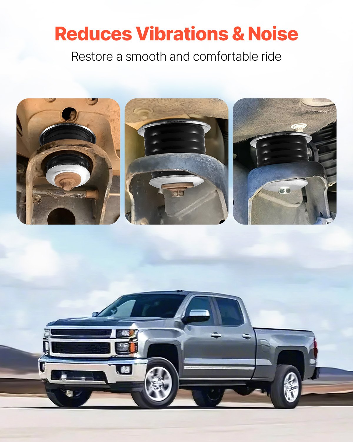 Body Mount Bushing Kit, Compatible with 1999-2007 Ford F250 F350, 60 PCS Polyurethane Body Mount Kit, Quick Replacement, Durable Components for Improving Bumpy Driving Performance, Black