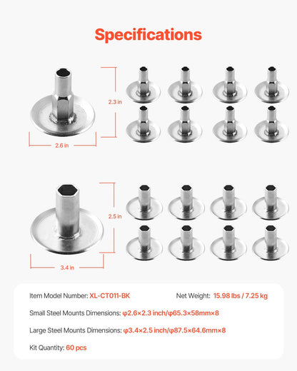 Body Mount Bushing Kit, Compatible with 1999-2007 Ford F250 F350, 60 PCS Polyurethane Body Mount Kit, Quick Replacement, Durable Components for Improving Bumpy Driving Performance, Black