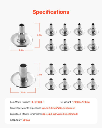 Body Mount Bushing Kit, Compatible with 2008-2016 F250 F350 Super Duty, 60 PCS Polyurethane Body Mount Kit, Quick Replacement, Durable Components for Improving Bumpy Driving Performance, Red