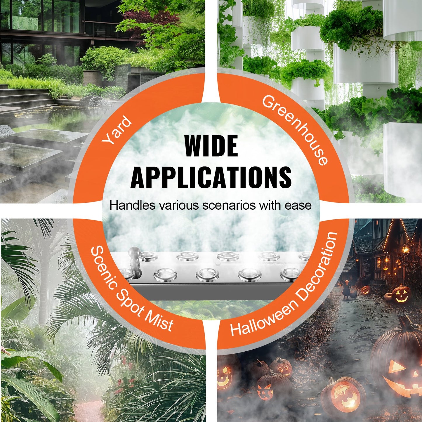 10 Head Ultrasonic Mist Maker 7000mL/H Ultrasonic Fogger IP67 Vattentät