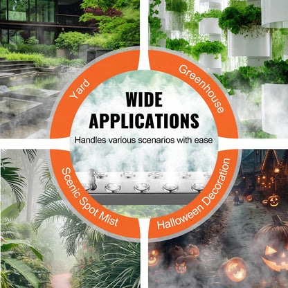 10 Head Ultrasonic Mist Maker 7000mL/H Ultrasonic Fogger IP67 Vattentät