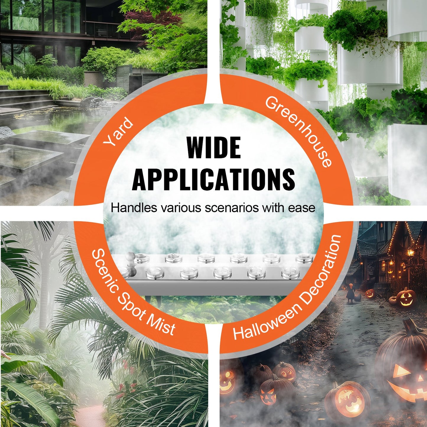 12 Kopf Ultraschall Nebel Maker 9000mL/H Ultraschall Fogger IP67 Wasserdicht