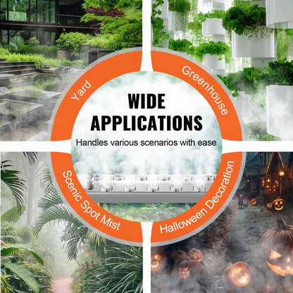 12 Kopf Ultraschall Nebel Maker 9000mL/H Ultraschall Fogger IP67 Wasserdicht