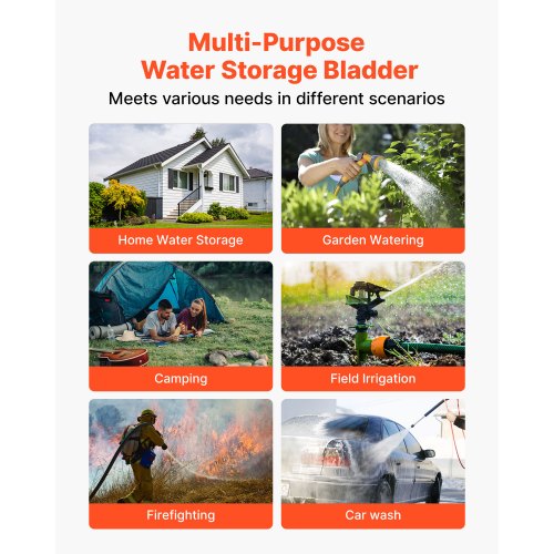 Vattenlagringsblåsa, 1000L Vattenlagringsbehållare, 1000D PVC Storkapacitet Mjuk Påse Blåsa, Hopfällbar Bärbar För Trädgårdsbevattning, Camping, Husbil, Nödanvändning - Svart |  EU