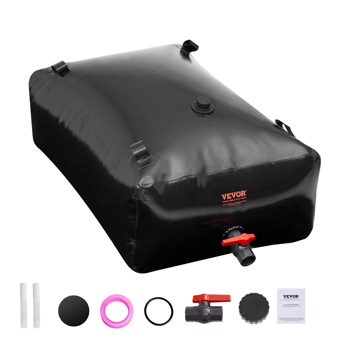 Bärbar vattenlagringsblåsa 87 Gal PVC hopfällbar vattentank Svart