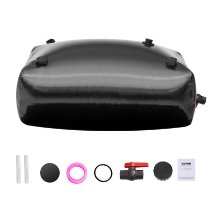 Bärbar vattenlagringsblåsa 87 Gal PVC hopfällbar vattentank Svart