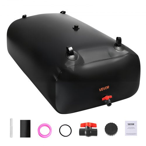 Vattenlagringsblåsa, 540L Vattenlagringsbehållare, 1000D PVC Storkapacitet Mjuk Påse Blåsa, Hopfällbar Bärbar För Trädgårdsbevattning, Camping, Husbil, Nödanvändning - Svart |  EU
