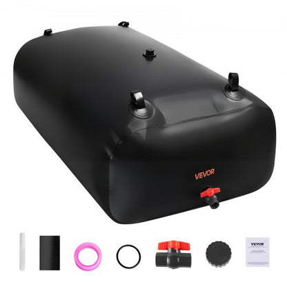 Vattenlagringsblåsa, 540L Vattenlagringsbehållare, 1000D PVC Storkapacitet Mjuk Påse Blåsa, Hopfällbar Bärbar För Trädgårdsbevattning, Camping, Husbil, Nödanvändning - Svart |  EU