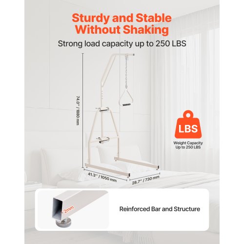 Trapetsstång för sängmobilitet 125 kg sängtrapets med klämma och golvstativ |  EU