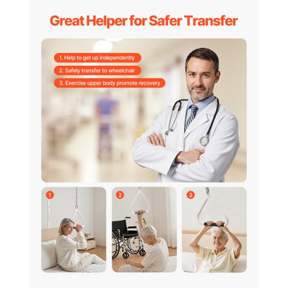 Trapetsstång för sängmobilitet 125 kg sängtrapets med klämma och golvstativ |  EU