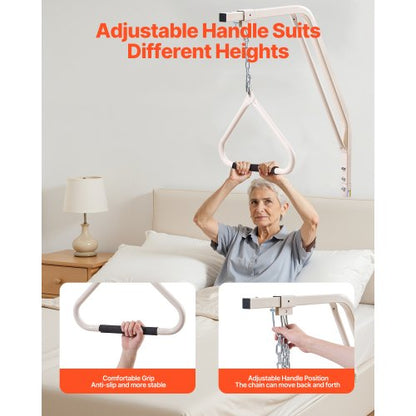 Trapezstange für Bettmobilität 125 kg Betttrapez mit Klemmen und Metallkette | EU