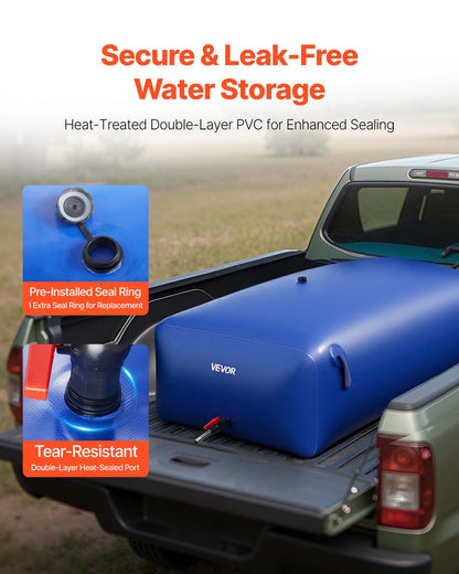 Water Storage Bladder 264.2 Gallon Large Capacity Water Bag, Portable & Collapsible Soft Waters Container, Leakproof & Tear-Resistant PVC Emergency Waters Storage Tank for RV Truck & Outdoor Use
