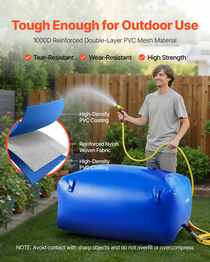 Water Storage Bladder 105.7 Gallon Large Capacity Water Bag, Portable & Collapsible Soft Waters Container, Leakproof & Tear-Resistant PVC Emergency Waters Storage Tank for RV Truck & Outdoor Use