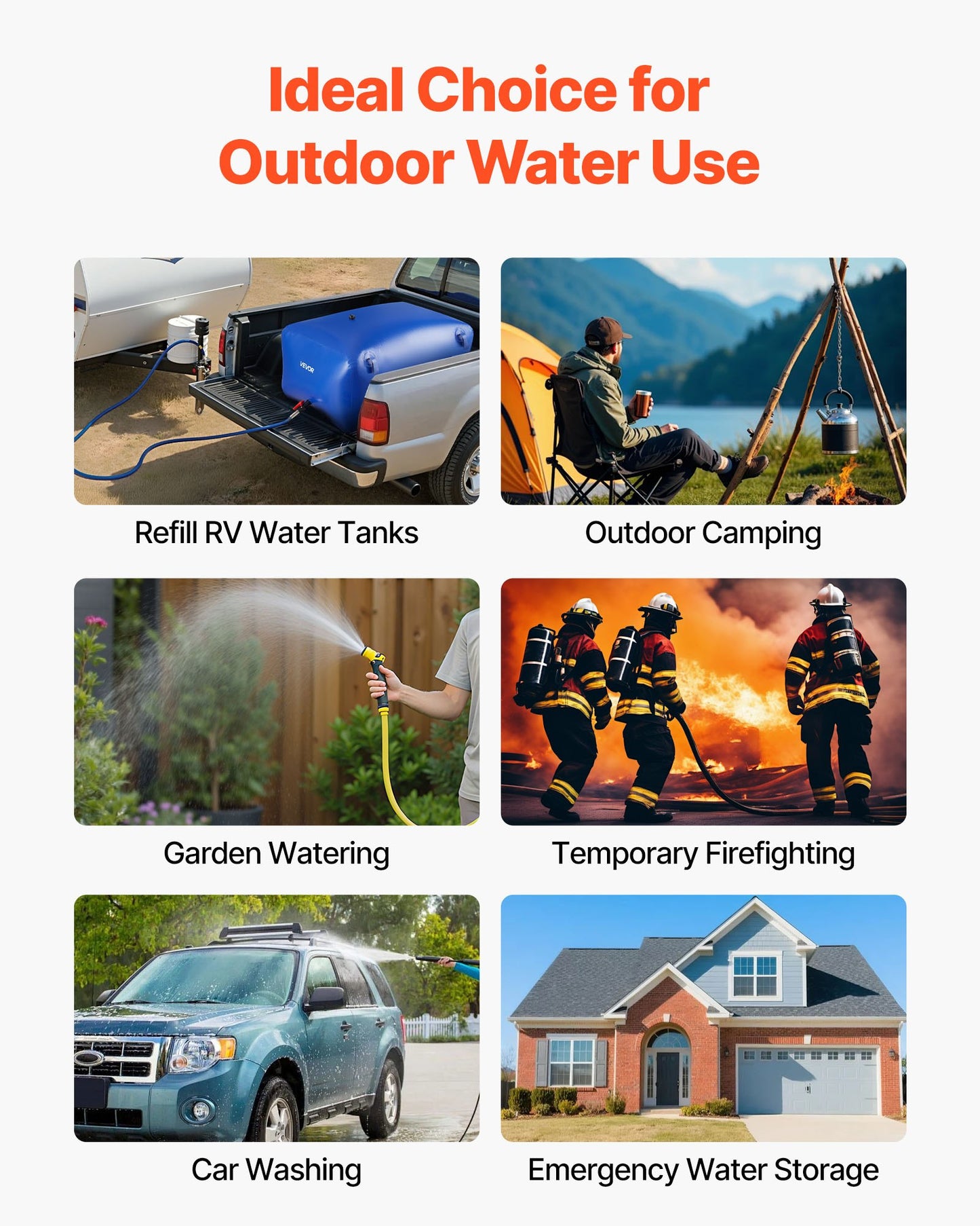 Water Storage Bladder 105.7 Gallon Large Capacity Water Bag, Portable & Collapsible Soft Waters Container, Leakproof & Tear-Resistant PVC Emergency Waters Storage Tank for RV Truck & Outdoor Use