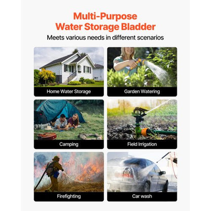 vattenlagringsblåsa, 330L vattenlagringsbehållare, 1000D PVC stor kapacitet mjuk påseblåsa, hopfällbar bärbar för trädgårdsbevattning, camping, husbilar, brandskydd (blå) |  EU