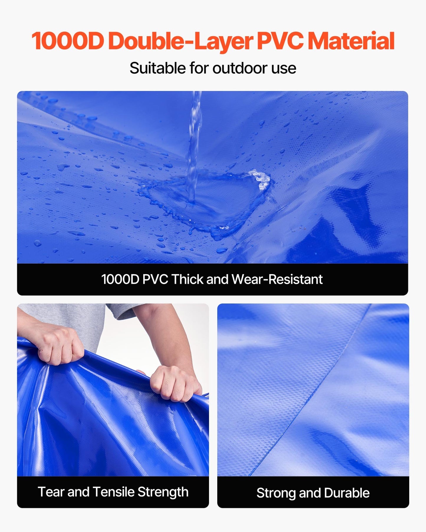 Water Storage Bladder, 87 Gallon (330L) Water Storage Container Tank, 1000D PVC Large Capacity Soft Bag Bladder, Collapsible Portable for Garden Irrigation, Camping, RVs, Fire Prevention, Blue