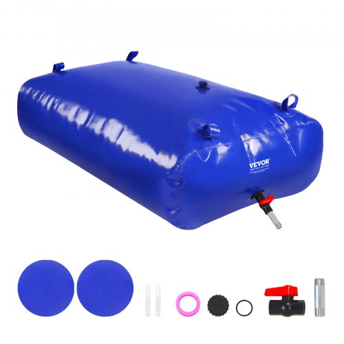 540L/142.7 Gallon Water Storage Bladder, RV Water Tank, 1000D Blue PVC Collapsible Water Storage Containers, Large Capacity Soft Water Bag, Portable Water Bladder, Fire Prevention, Camping
