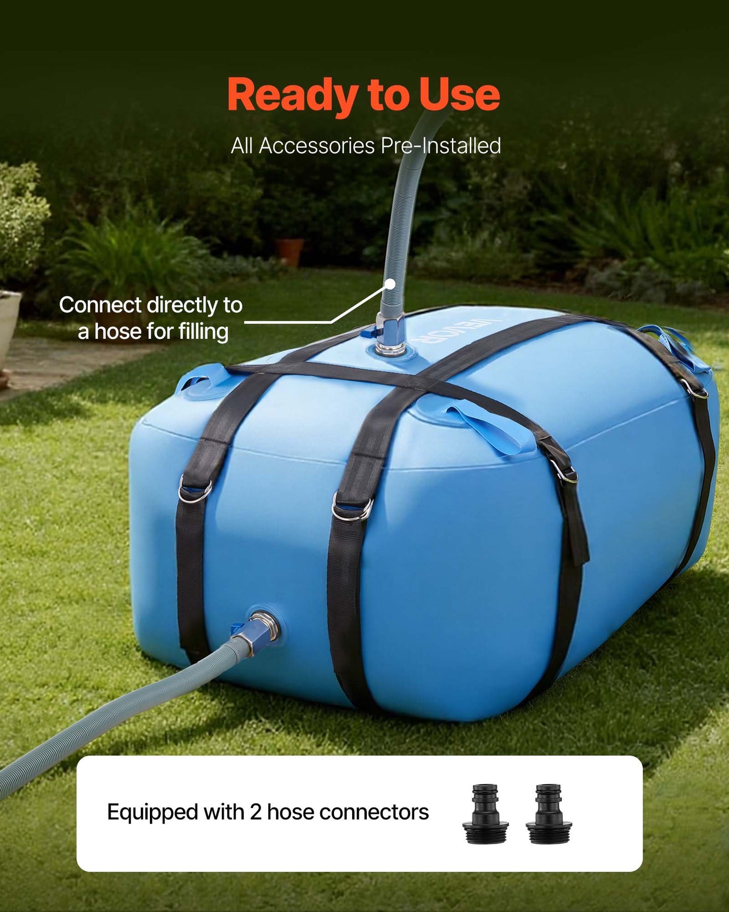 Water Storage Bladder, 35 Gallon Large Capacity TPU Soft Water Bag, Portable & Collapsible Water Storage Containers, Leakproof & Wear-Resistant RV Waters Tank for Camping Irrigation Outdoor Use