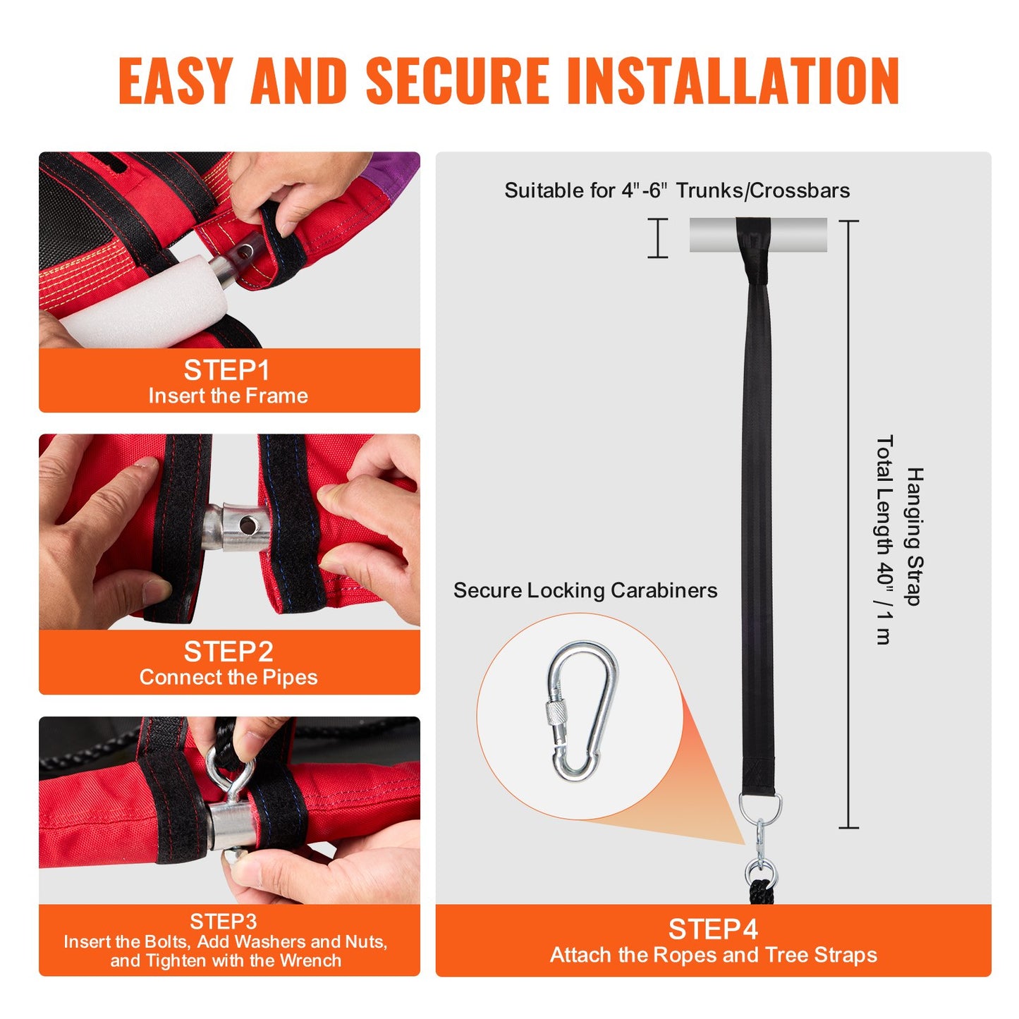 Baumschaukel 40 Zoll Fat Swing 750lbs Gewichtskapazität 900D Oxford Multicolor