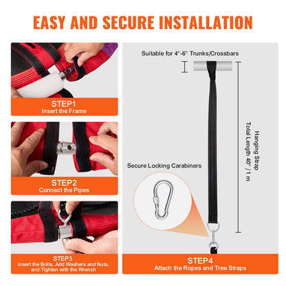 Baumschaukel 40 Zoll Fat Swing 750lbs Gewichtskapazität 900D Oxford Multicolor