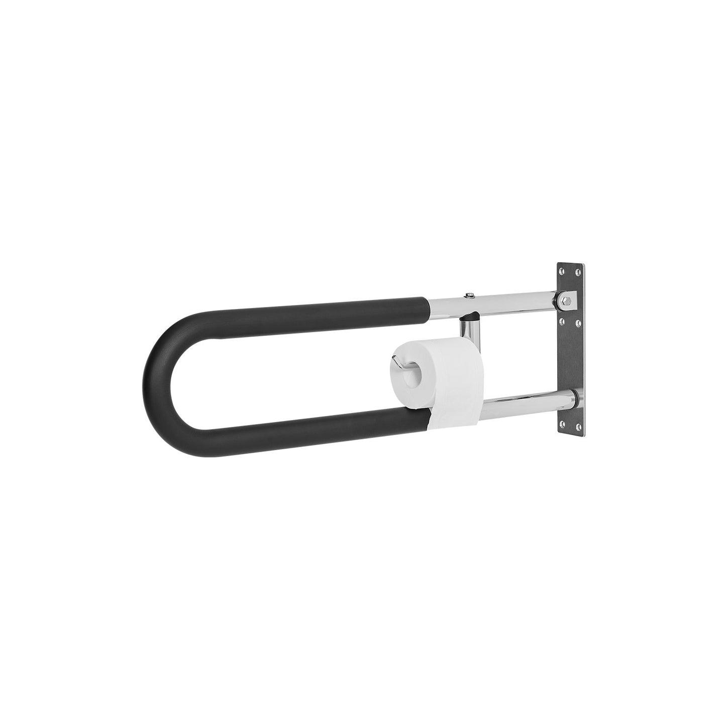 Faltbarer Toiletten-Sicherheitsbügel, 76,2 cm, 136,4 kg Tragkraft, mit Papierhalter