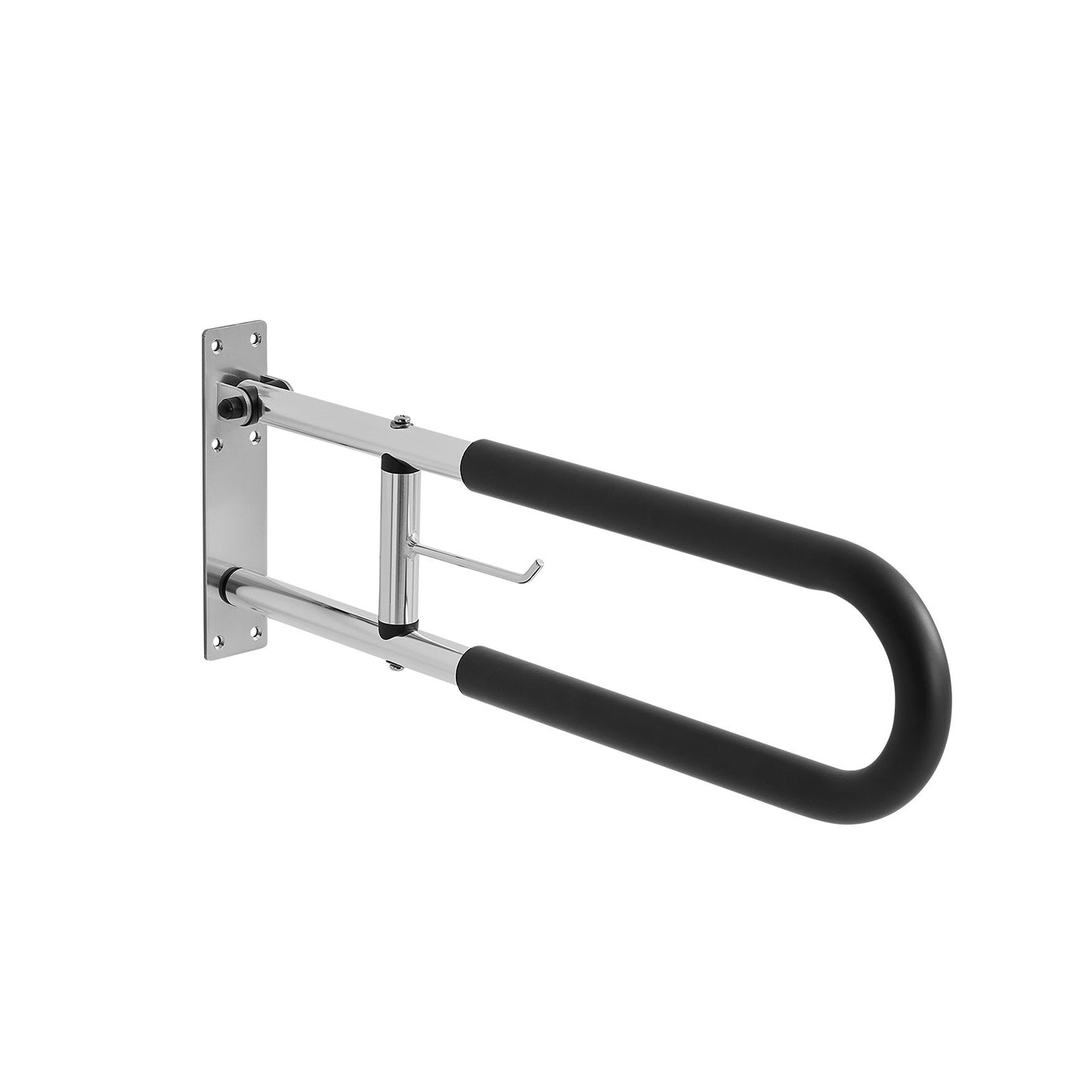 Faltbarer Toiletten-Sicherheitsbügel, 76,2 cm, 136,4 kg Tragkraft, mit Papierhalter