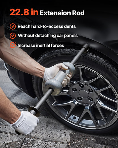 Dent Puller Kit, 10 lbs 13-in-1 Slide Hammer Dent Removal Kit, Heavy-Duty Auto Body Truck Repair Automotive Damage Remover Tool Repair Frame with Carrying Case, Extension Rod, Non-Slip Handle