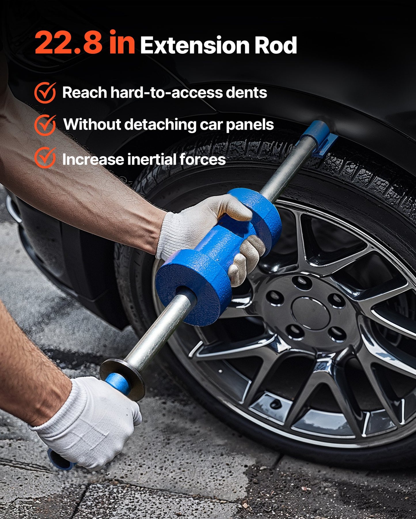Dent Puller Kit, 13 lbs 14-in-1 Slide Hammer Dent Removal Kit, Heavy-Duty Auto Body Truck Repair Automotive Damage Remover Tool Repair Frame with Carrying Case, Extension Rod, Non-Slip Handle
