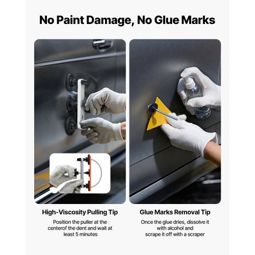 Bucklor Kit, 60 st. lackfri bucklorborttagningskit med gyllene lyftare, bryggavdragare, gummihammare, limpistol, verktyg för reparation av hagelskador på bilkarosser för reparation av bucklor i bilkylskåpsdörrar |  EU
