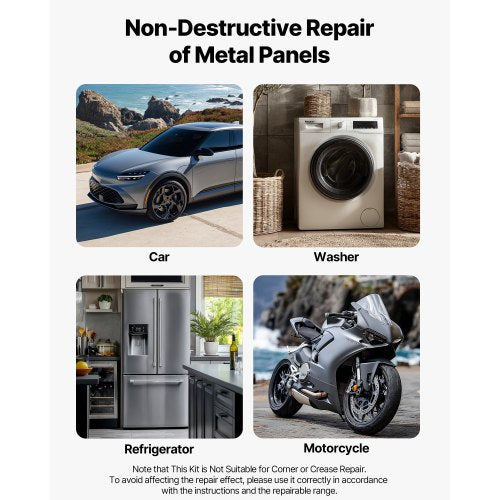 Bucklor Kit, 60 st. lackfri bucklorborttagningskit med gyllene lyftare, bryggavdragare, gummihammare, limpistol, verktyg för reparation av hagelskador på bilkarosser för reparation av bucklor i bilkylskåpsdörrar |  EU