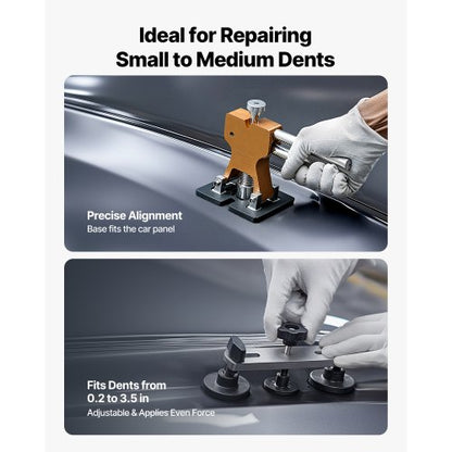 bucklaborrningssats, 100 st. lackfri bucklaborrningssats med gyllene lyftare, bryggavdragare, glidhammare, T-stång, limpistol, verktyg för borttagning av hagelskador på bilkarosser för reparation av bucklor i bilkylskåpsdörrar |  EU