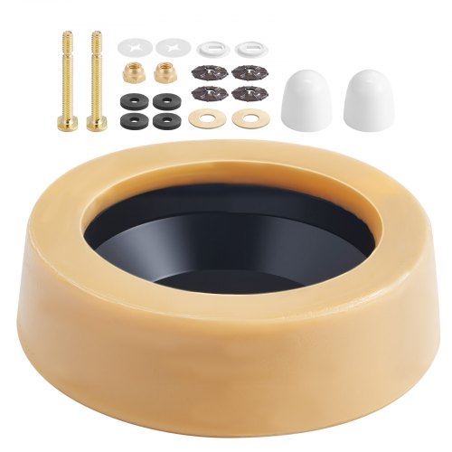 Toilet Wax Ring Kit, 1.6-Inch Extra Thick Wax Ring for Toilet Bowls with Rust-Resistant Brass Bolts, Caps and Washers, Fits 3-Inch or 4-Inch Drain Pipes, Superior Sealing Performance