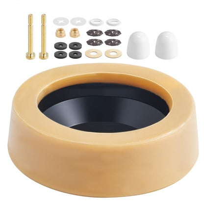 Toilet Wax Ring Kit, 1.6-Inch Extra Thick Wax Ring for Toilet Bowls with Rust-Resistant Brass Bolts, Caps and Washers, Fits 3-Inch or 4-Inch Drain Pipes, Superior Sealing Performance