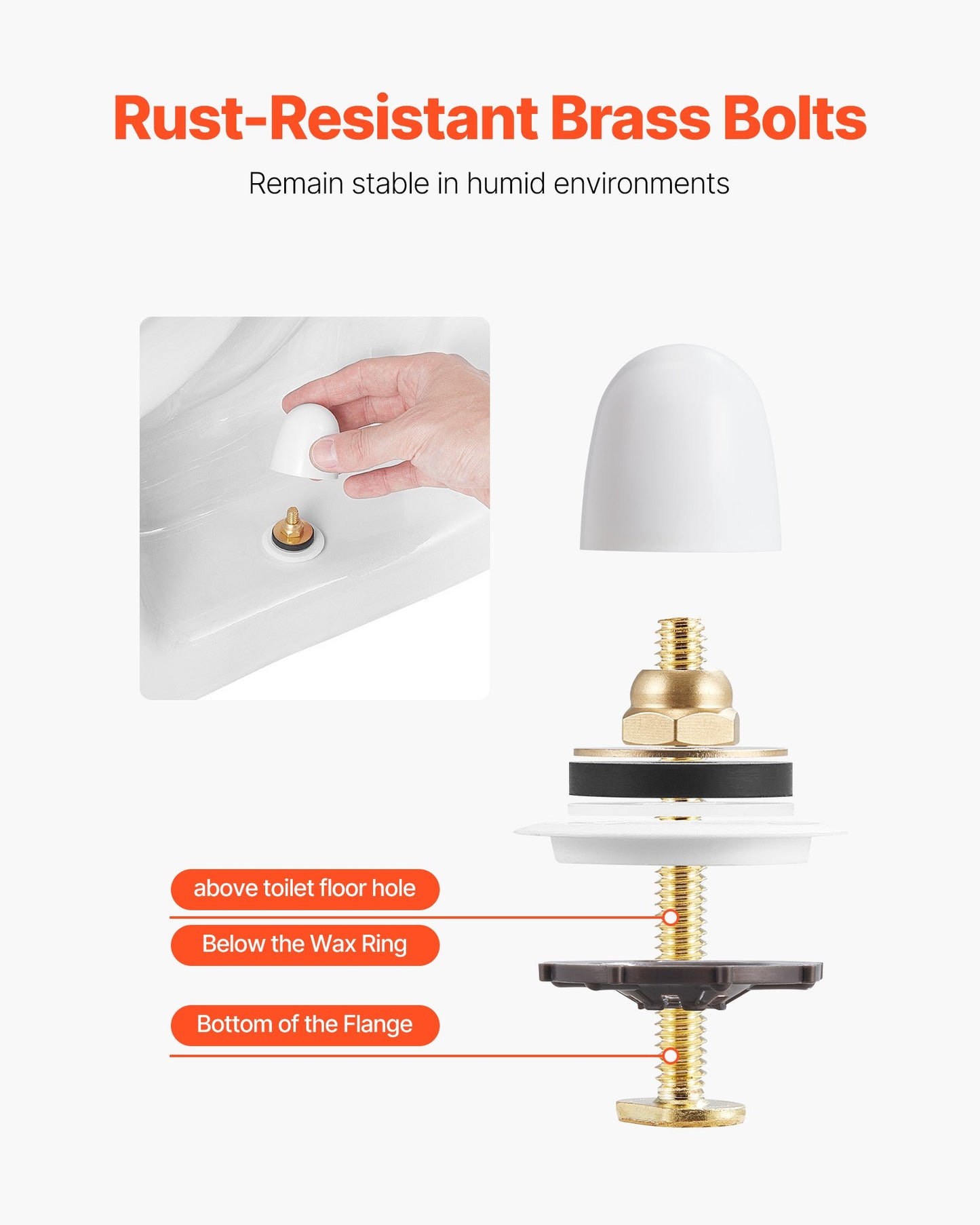Toilet Wax Ring Kit, 1.6-Inch Extra Thick Wax Ring for Toilet Bowls with Rust-Resistant Brass Bolts, Caps and Washers, Fits 3-Inch or 4-Inch Drain Pipes, Superior Sealing Performance