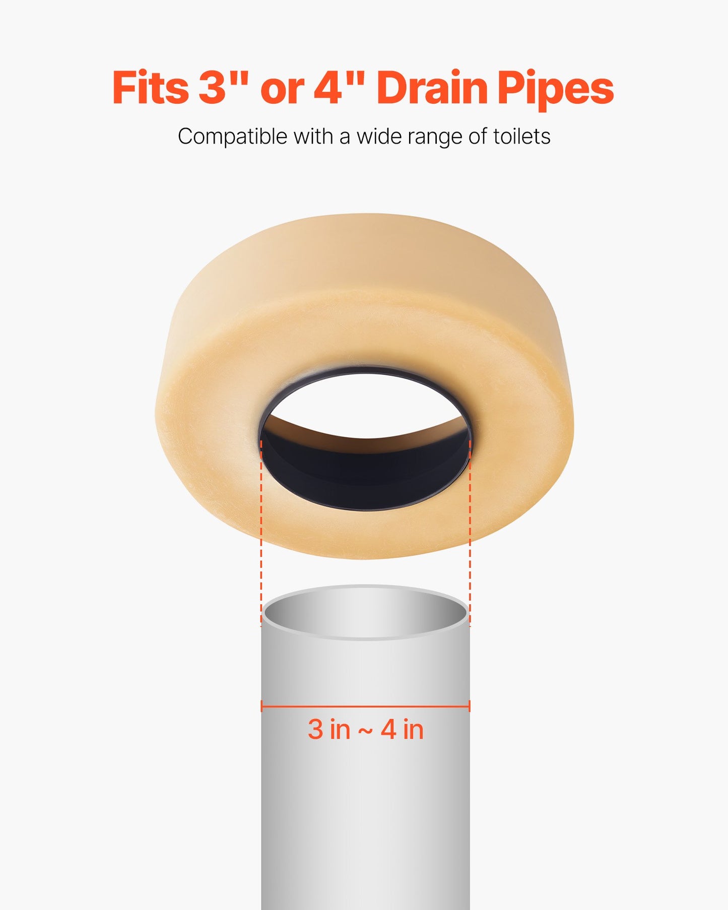 Toilet Wax Ring Kit, 1.6-Inch Extra Thick Wax Ring for Toilet Bowls with Rust-Resistant Brass Bolts, Caps and Washers, Fits 3-Inch or 4-Inch Drain Pipes, Superior Sealing Performance
