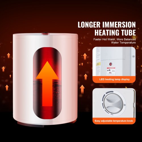 10 Gallon Electric Water Heater Instant Hot 1.6Kw LED Display for Shower | EU