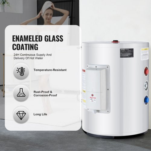 10 Gallon Electric Water Heater Instant Hot 1.6Kw LED Display for Shower | EU