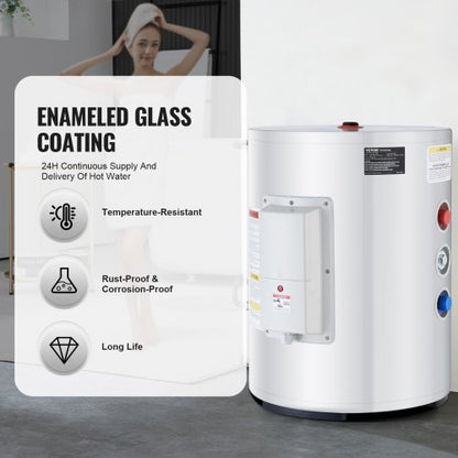 10 Gallon Electric Water Heater Instant Hot 1.6Kw LED Display for Shower | EU